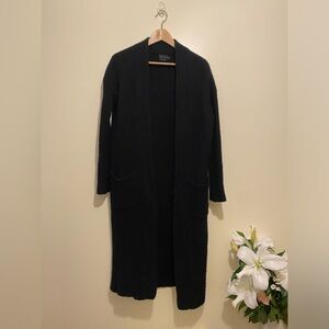 HATCH MERINO WOOL Black Long Cardigan. One size  ( Xs —S )
